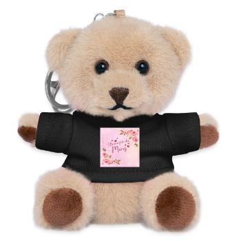 Bonne fête des Mères Roses Rosées - Porte-clés ourson - noir - Devant