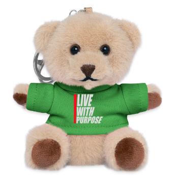 Live With Purpose Motivation Sense Mindset Saying - Teddy Keyring - green - Front