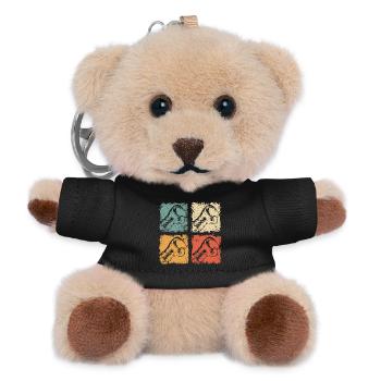 Boxen Grafik mit Boxhandschuhen Für Boxer - Teddy Schlüsselanhänger - Schwarz - Vorne