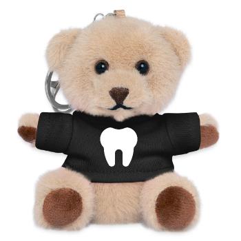 Zahn, Zahnarzt, Zahnarztpraxis - Teddy Schlüsselanhänger - Schwarz - Vorne