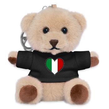 Drapeau du cœur de l’Italie - Porte-clés ourson - noir - Devant