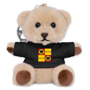 Deutschland Quadrat Wappen - Teddy Schlüsselanhänger - Schwarz - Vorne