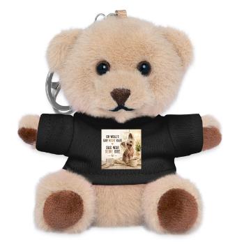 Ich Wollte Gar Nicht Raus – Hundezitat - Teddy Schlüsselanhänger - Schwarz - Vorne