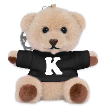 Imprimé grand style K | Lettre K | K Logo - Porte-clés ourson - noir - Devant