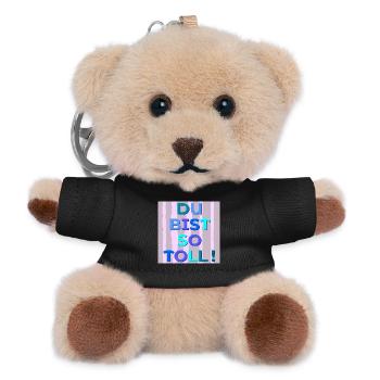 Du bist toll - Teddy Schlüsselanhänger - Schwarz - Vorne