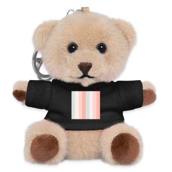 Pastel Vertical Stripe Palette - Teddy Keyring - black - Front