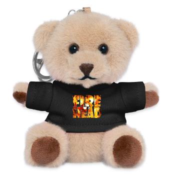 Feuerkopf lettering made of flames - Teddy Keyring - black - Front
