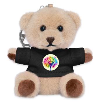 Regenbogen-Pusteblume  - Teddy Schlüsselanhänger - Schwarz - Vorne