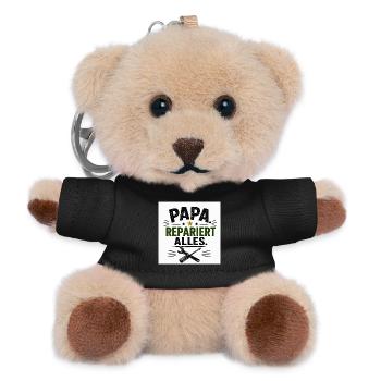 Papa repariert alles - Teddy Schlüsselanhänger - Schwarz - Vorne