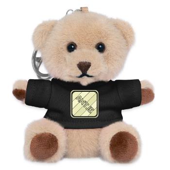 Gift for Antje - Teddy Keyring - black - Front