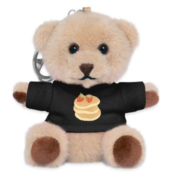 Strawberry Pancake Stack - Teddy Keyring - black - Front