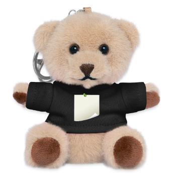 Post-it Zettel - Teddy Schlüsselanhänger - Schwarz - Vorne