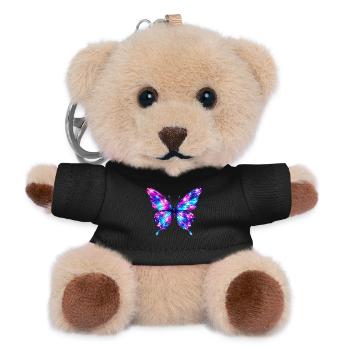 Glossy Metallic Butterfly - Teddy Keyring - black - Front
