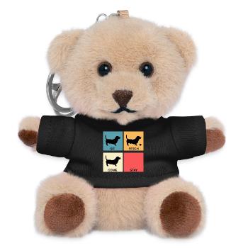 Basset Hound Hundeliebhaber Geschenk für Hundemama - Teddy Schlüsselanhänger - Schwarz - Vorne