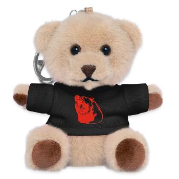 Das Erwachen des roten Bären - Teddy Schlüsselanhänger - Schwarz - Vorne