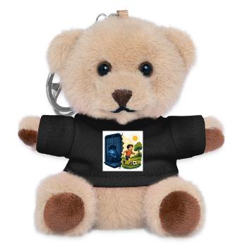 Kontrast der Freiheit: Kinderspiel in der Sonne - Teddy Schlüsselanhänger - Schwarz - Vorne
