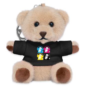 4 dj monkeys - Teddy Keyring - black - Front