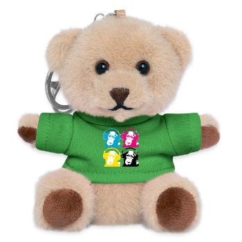 4 dj monkeys - Teddy Keyring - green - Front