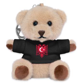 Albania Turkey flag - Teddy Keyring - black - Front