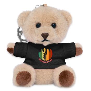 Pinselquäler Maler Handwerker Lackierer Pinsel - Teddy Schlüsselanhänger - Schwarz - Vorne