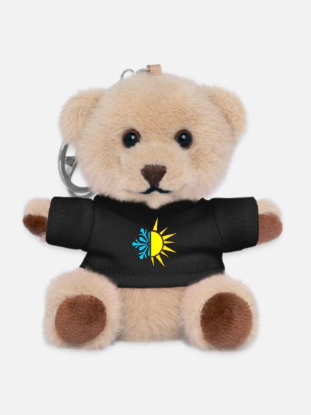 Isolierung Logo kalt Wärme Schnee Sonne - Teddy Schlüsselanhänger - Schwarz