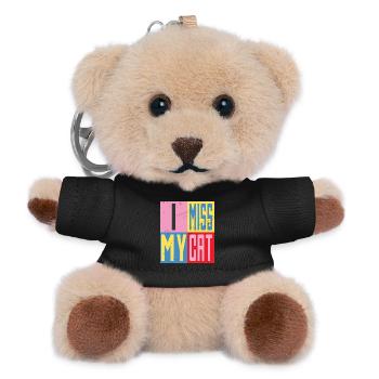 I miss my cat - Teddy Keyring - black - Front