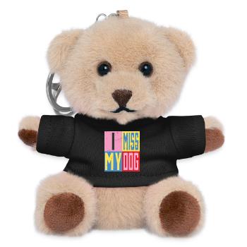 I miss my dog - Teddy Keyring - black - Front