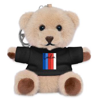 London Stripes Speckle Script - Teddy Keyring - black - Front