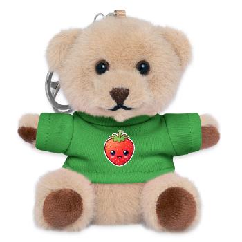 Anime Strawberry - Teddy Keyring - green - Front