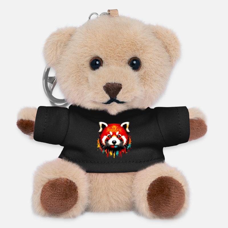 Red panda - Teddy Keyring - black