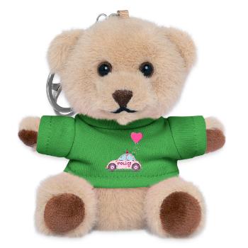 Police Herz Rosa - Teddy Schlüsselanhänger - Grün - Vorne