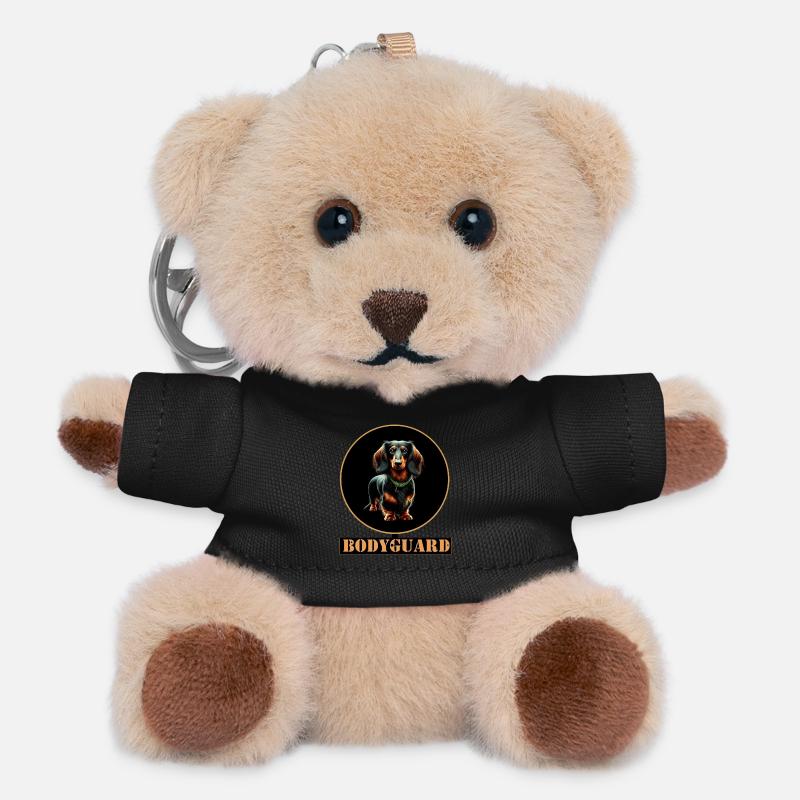 Bodyguard Dachshund Long-haired Dachshund - Teddy Keyring - black