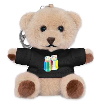 Salt & Pepper in a Prisma Glass – Colorful Spice - Teddy Keyring - black - Front