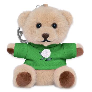 Weiße Hortensienblüte – Eleganz und Leichtigkeit - Teddy Schlüsselanhänger - Grün - Vorne