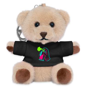 Graffiti Dose im Pop-Art-Style - Teddy Schlüsselanhänger - Schwarz - Vorne
