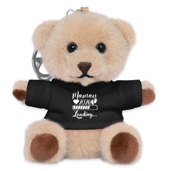 Mama 2026 Loading, werdende Mutter Schwangerschaft Geschenk - Teddy Schlüsselanhänger - Schwarz - Vorne