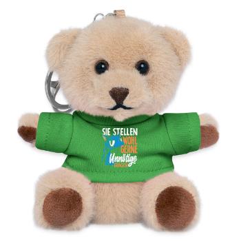 Sie stellen wohl gerne unnötige Fragen - Teddy Schlüsselanhänger - Grün - Vorne