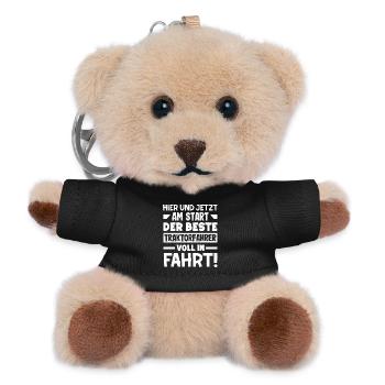 Der beste Traktorfahrer - Teddy Schlüsselanhänger - Schwarz - Vorne
