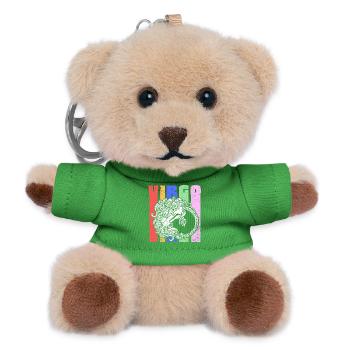 Jungfrau Sternzeichen Symbol - Astrologisches Mandala - Teddy Schlüsselanhänger - Grün - Vorne