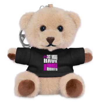 Mädchen Wollen Grundrechte Frauenrechte Menschen - Teddy Schlüsselanhänger - Schwarz - Vorne