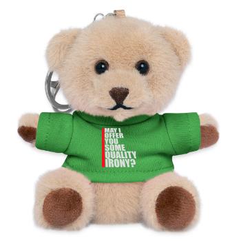 May I Offer You Some Quality Irony Lustiger Spruch - Teddy Keyring - green - Front