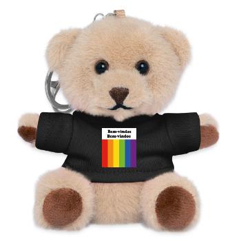 LGBT, willkommen Bem-vindas Bem-vindos Portugiesisch - Teddy Schlüsselanhänger - Schwarz - Vorne