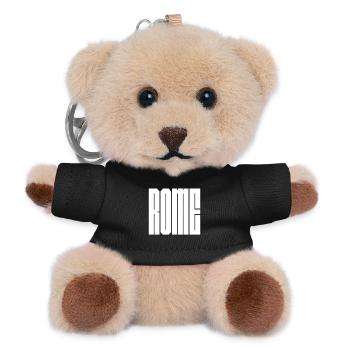 Rome Italian CIty Bold Block-Schriftart - Teddy Schlüsselanhänger - Schwarz - Vorne