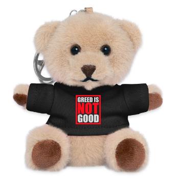 Greed Is Not Good Antikapitalismus Aussage Protest - Teddy Schlüsselanhänger - Schwarz - Vorne