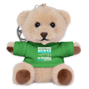 Nurse Hospital Nursing Gift - Teddy Keyring - green - Front