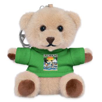 Griechenland Urlaub Vintage Strand - Teddy Schlüsselanhänger - Grün - Vorne