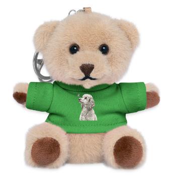 Banksy Style Poodle Dogs Butterfly Vintage - Teddy Keyring - green - Front