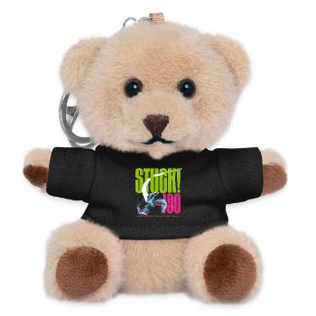 STUCK! 100 Shield Cracked - Teddy Keyring - black - Front