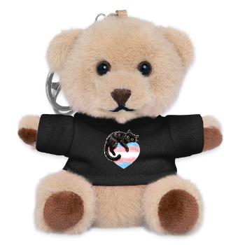Pride Month LGBTQ - Protect Trans Kids - Teddy Keyring - black - Front