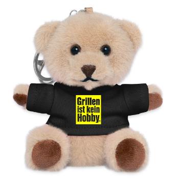 Grill Spruch Geschenk für Männer und Papa Grillfan - Teddy Schlüsselanhänger - Schwarz - Vorne